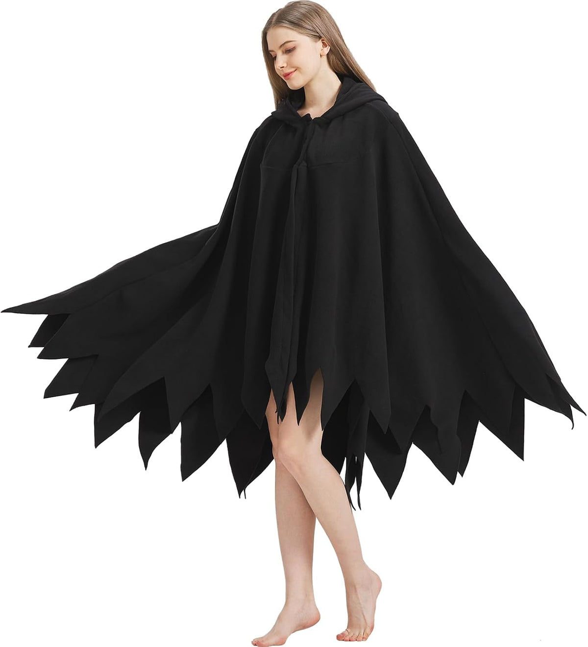 AIYOUYIYA Adult Mothman Costume, Hooded Poncho Cape for Halloween 6