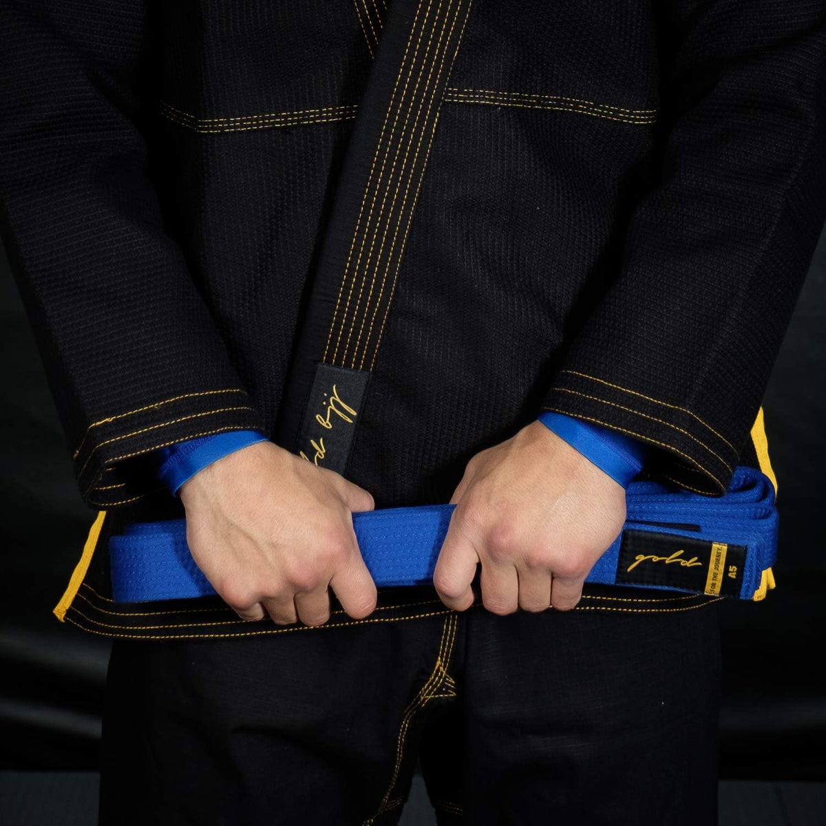 Gold BJJ Jiu Jitsu Belt with Rank Bar, IBJJF Competition Approved 6
