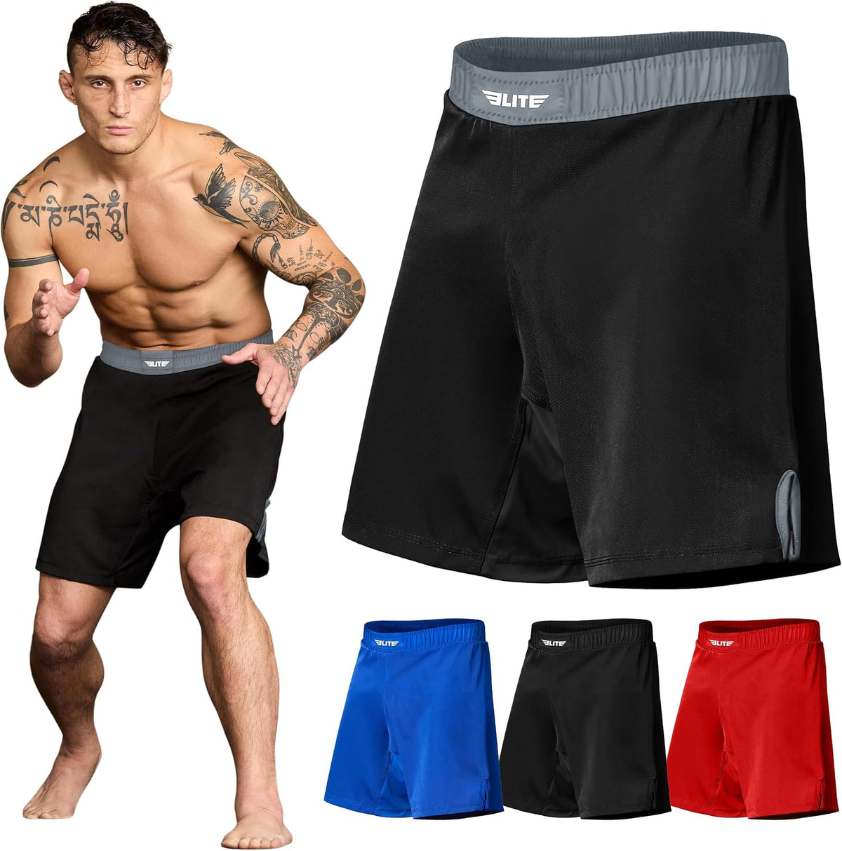 Elite Sports BJJ Shorts for No-Gi, Muay Thai, Boxing and MMA 8