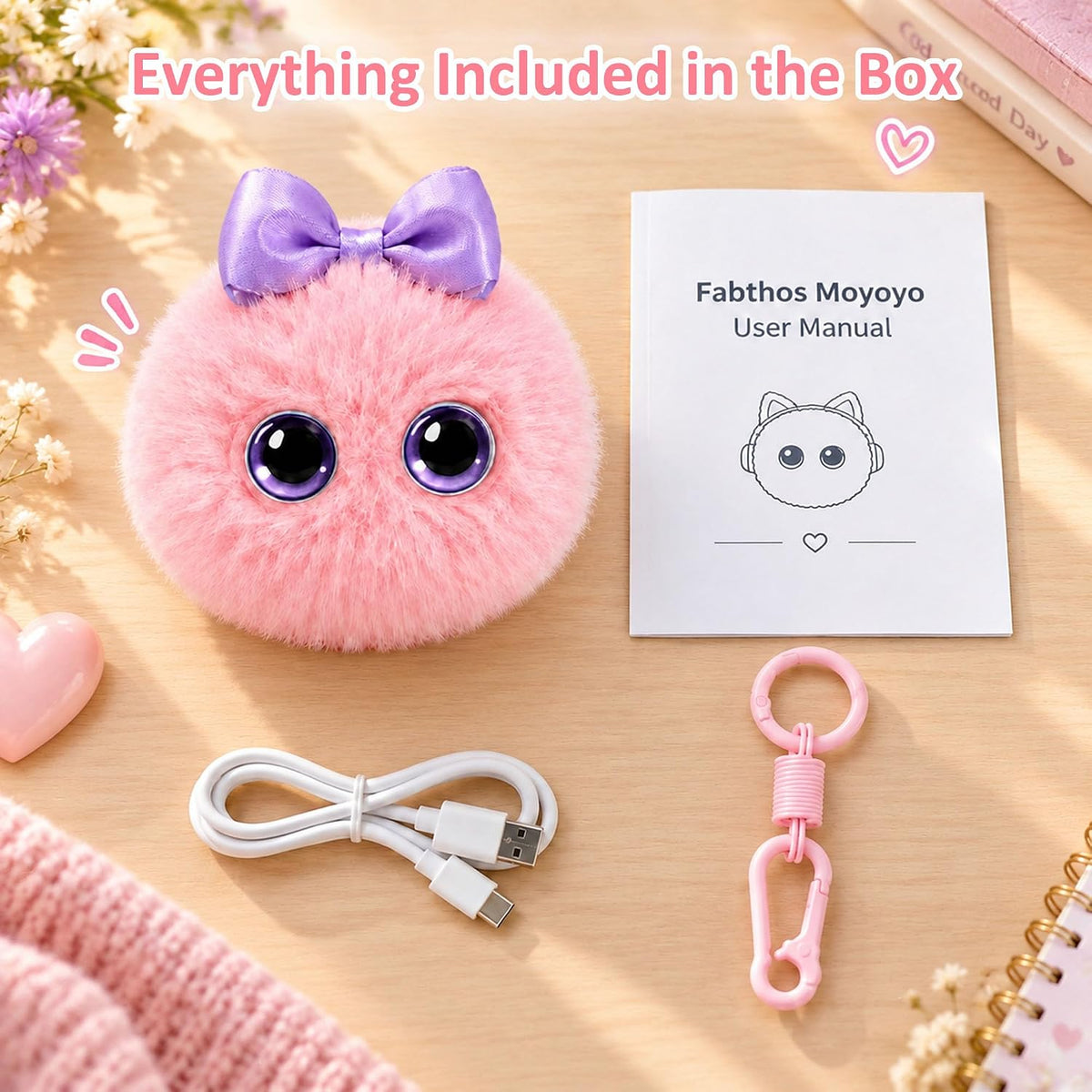 Fabthos Moyoyo Pink AI Plush Companion with Memory and Voice Chat 7
