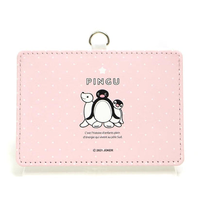 Pingu Pass Case with Neck Strap and 2 Pockets, Pink or Grey 2