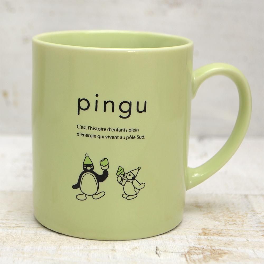 Pingu Color Mug – Green or White & Pink, from Japan 1