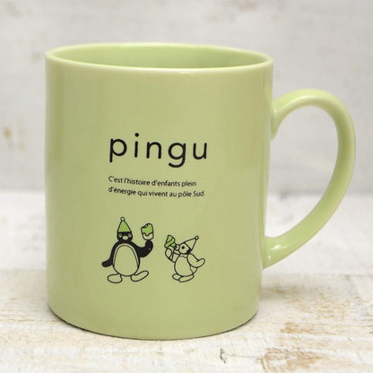Pingu Color Mug – Green or White & Pink, from Japan 1