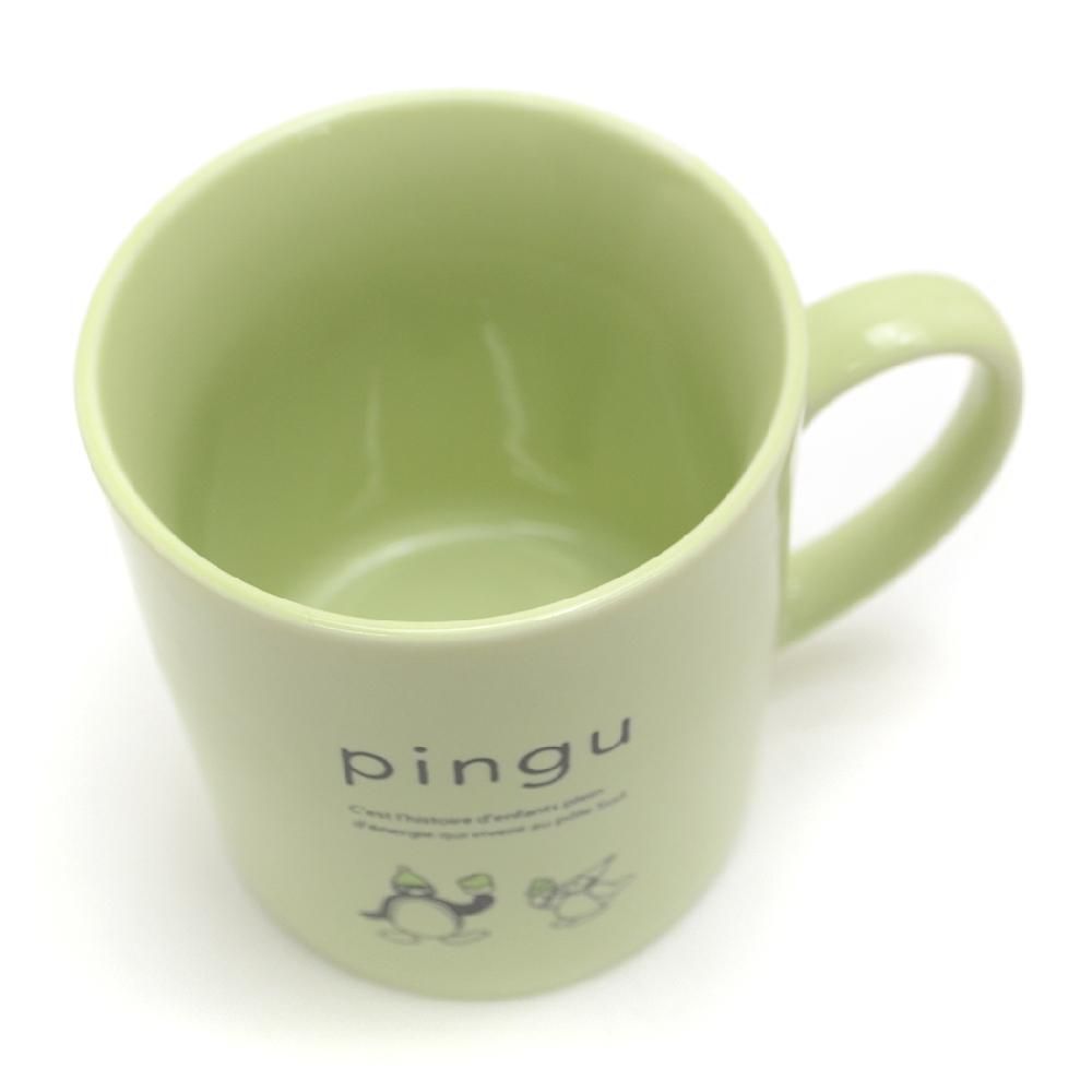 Pingu Color Mug – Green or White & Pink, from Japan 3