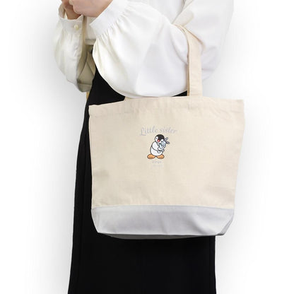 Pingu Little Sister Tote Bag – Natural × Grey or Black 7