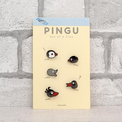 Pingu Face Pin Badge Set – Black 1