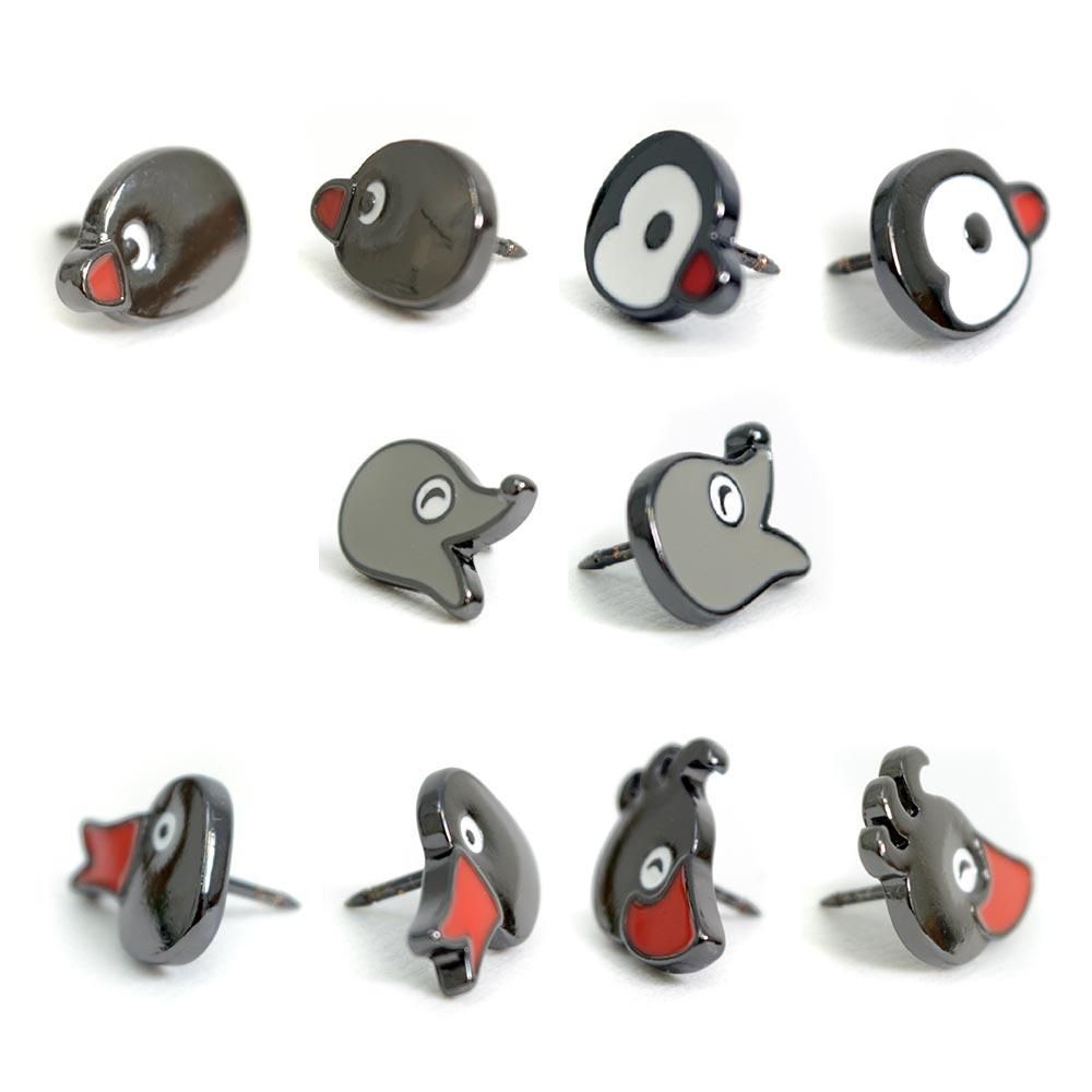 Pingu Face Pin Badge Set – Black 5