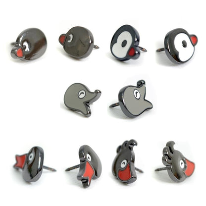 Pingu Face Pin Badge Set – Black 5