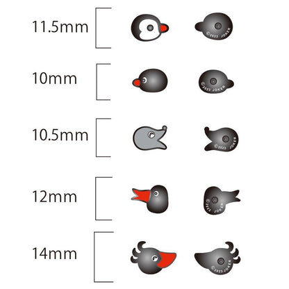 Pingu Face Pin Badge Set – Black 6