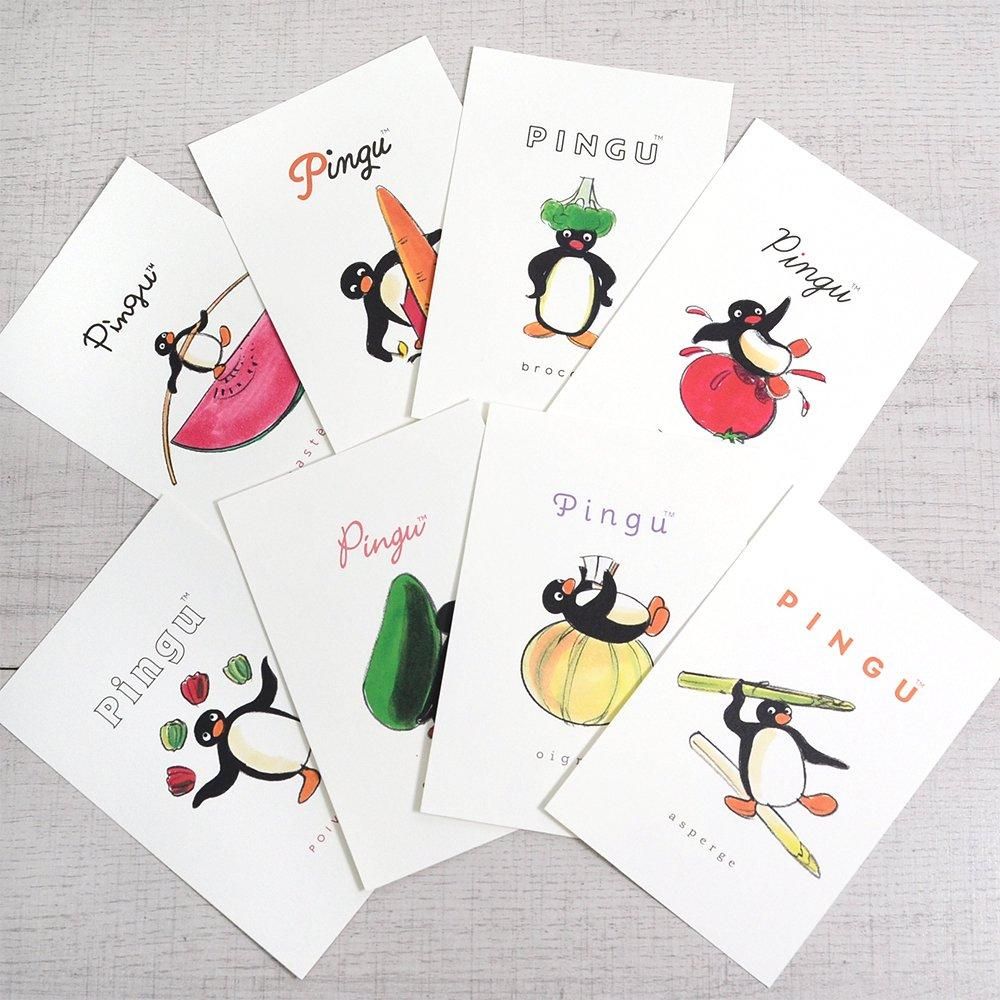 Pingu Postcard Set of 8 – Vegetable Design 1