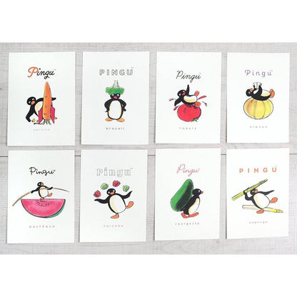 Pingu Postcard Set of 8 – Vegetable Design 2