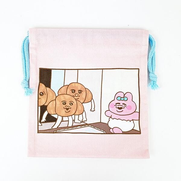 Opanchu Usagi Croissant Drawstring Bag, Pink 1