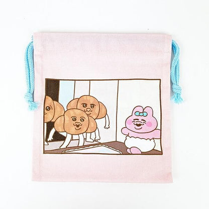 Opanchu Usagi Croissant Drawstring Bag, Pink 1