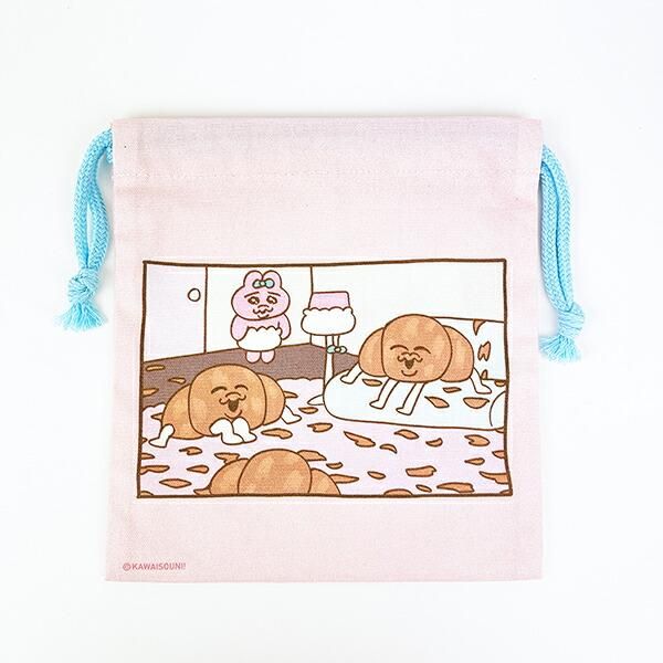 Opanchu Usagi Croissant Drawstring Bag, Pink 3