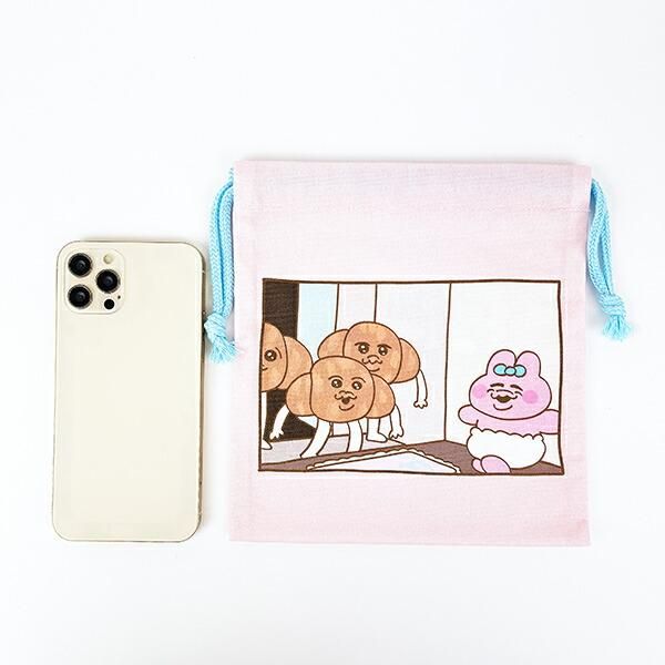 Opanchu Usagi Croissant Drawstring Bag, Pink 4