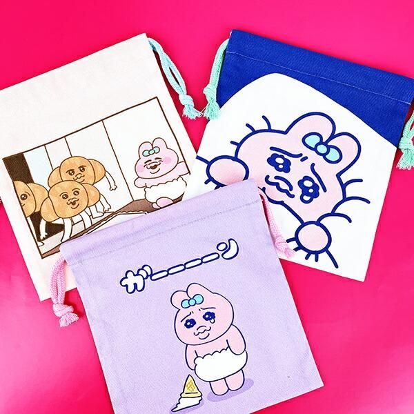 Opanchu Usagi Croissant Drawstring Bag, Pink 5