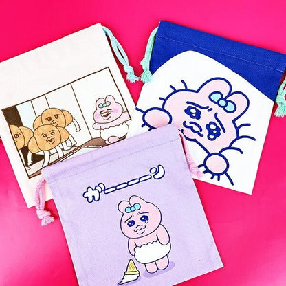 Opanchu Usagi Croissant Drawstring Bag, Pink 5