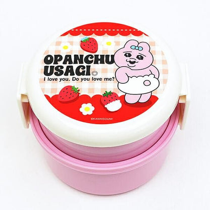 Opanchu Usagi Round 2-Tier Lunch Box with Fork, Made in Japan 1