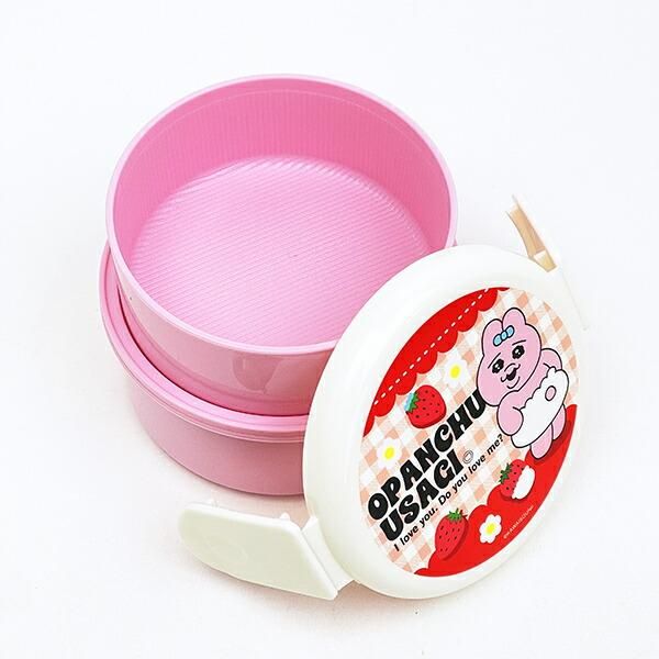 Opanchu Usagi Round 2-Tier Lunch Box with Fork, Made in Japan 4