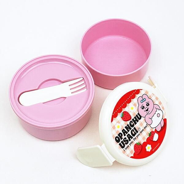 Opanchu Usagi Round 2-Tier Lunch Box with Fork, Made in Japan 5