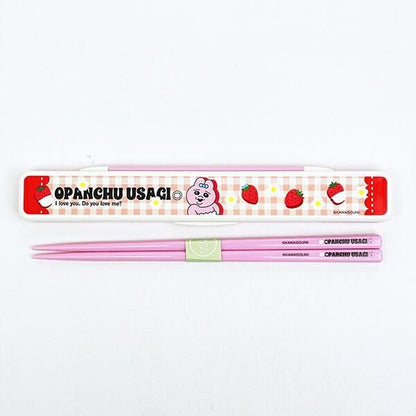 Opanchu Usagi Quiet Chopsticks and Case Set, 18 cm, Made in Japan 1