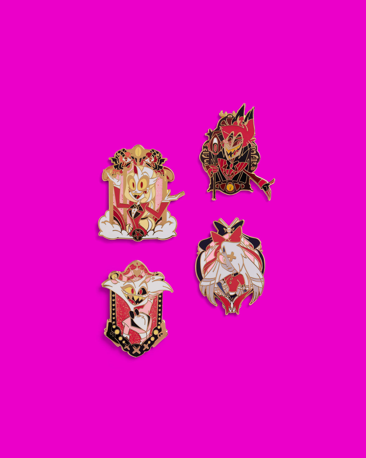 Hazbin Hotel Hard Enamel Pin Set, Hotel Staff or The Vees 1