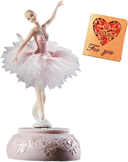 Briskfeel Wooden Carousel Music Box with Rising and Falling Horses 8