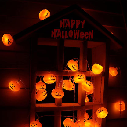 Runleo Halloween Pumpkin String Lights, 20 LED, Battery Operated 2
