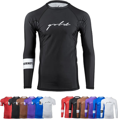 Gold BJJ Foundation Rash Guard, Ranked No-Gi and Gi Jiu-Jitsu 1