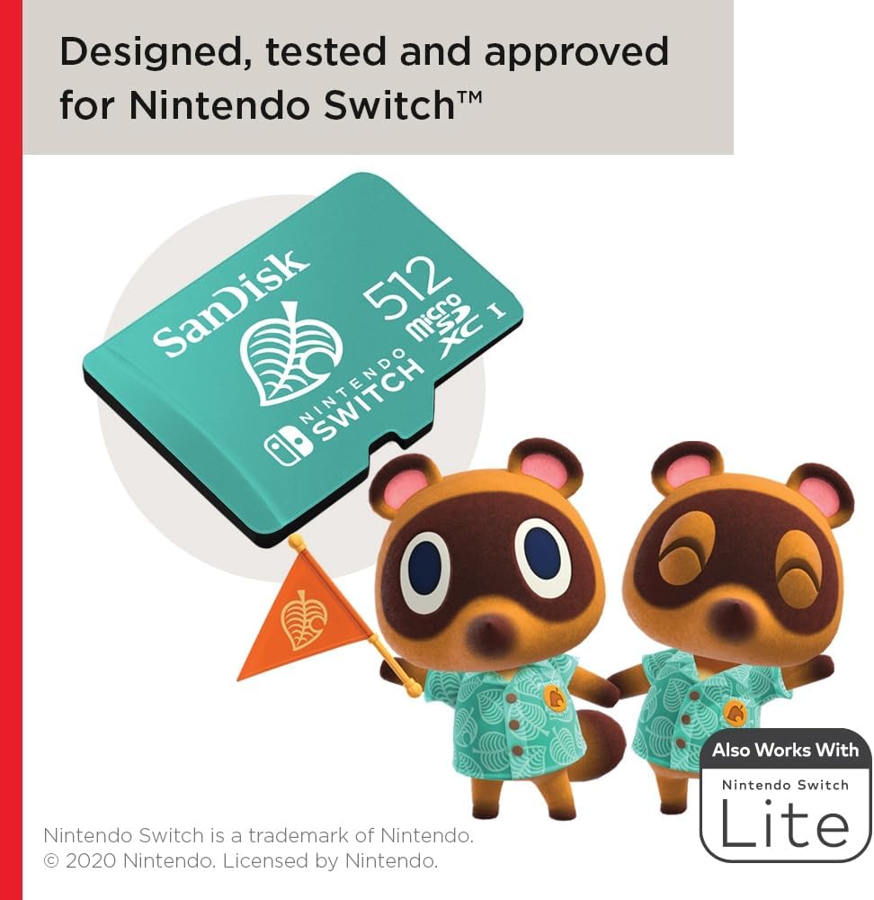 SanDisk 512GB Nintendo Switch microSD, Animal Crossing Leaf Edition 4
