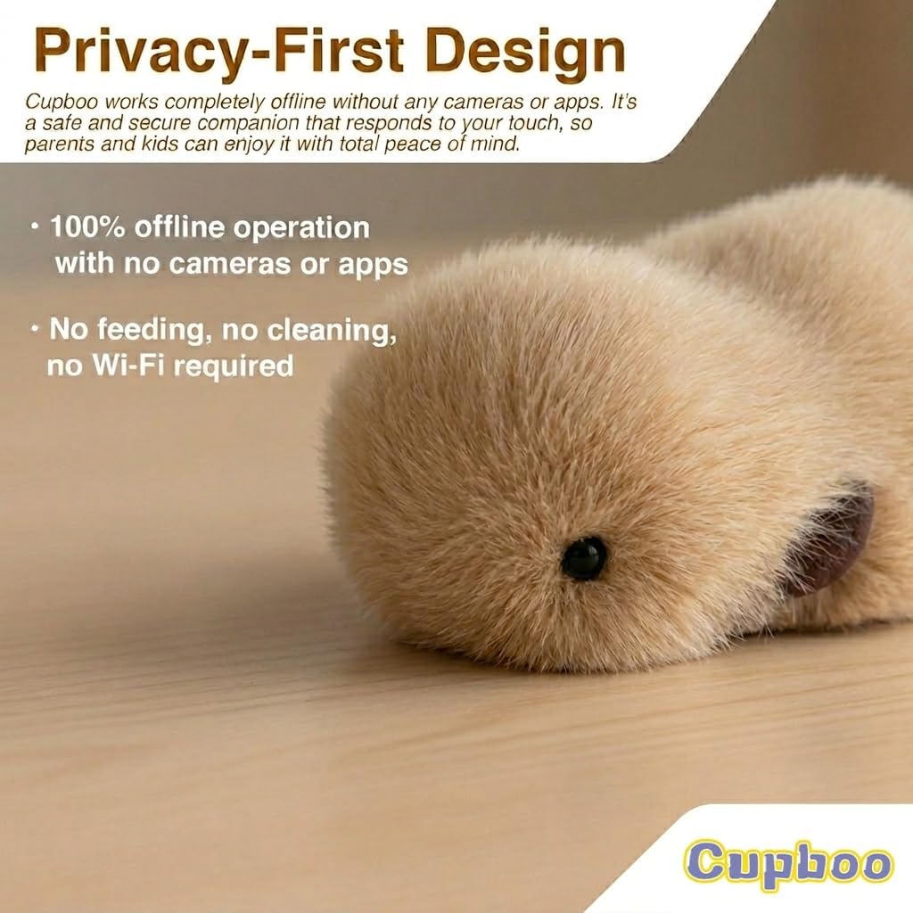 cupboo Interactive AI Plush Companion Pet: Soft Hedgehog Desk Robot 3