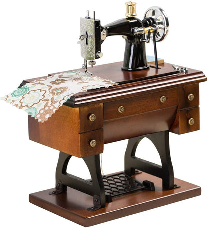 Mr.Winder Wooden Sewing Machine Music Box, Wind-Up, Plays For Elise 1