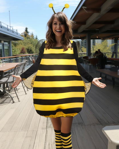 HOMELEX Bumble Bee Costume for Women, Halloween Outfit 5