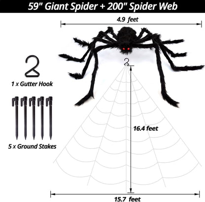 OCATO 200 in Triangle Spider Web with 59 in Giant Black Spider 7