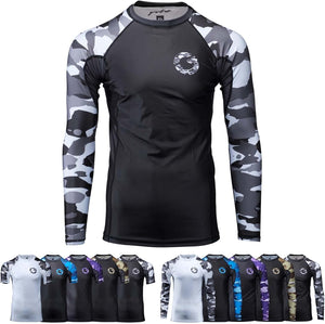 Gold BJJ Camo Rash Guard Compression Shirt for No-Gi, Gi and MMA 1
