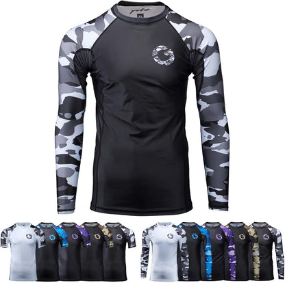 Gold BJJ Camo Rash Guard Compression Shirt for No-Gi, Gi and MMA 1