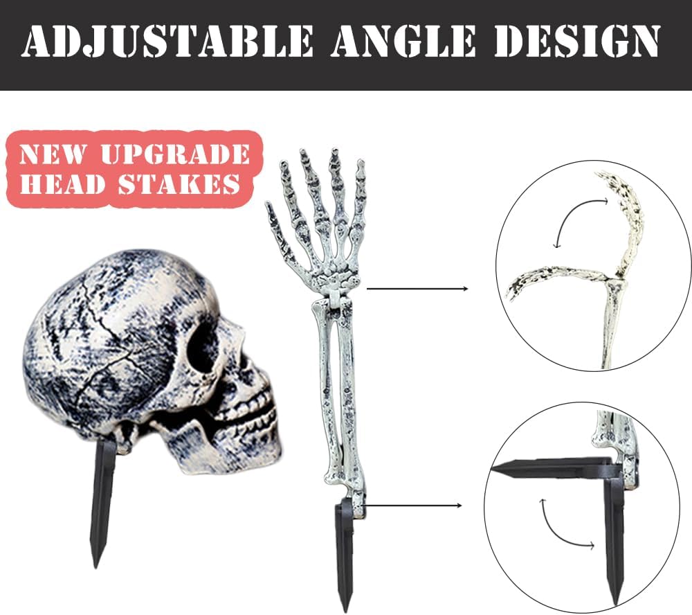 AISENO Realistic Skeleton Groundbreaker Stakes, 3-Piece Outdoor Set 4