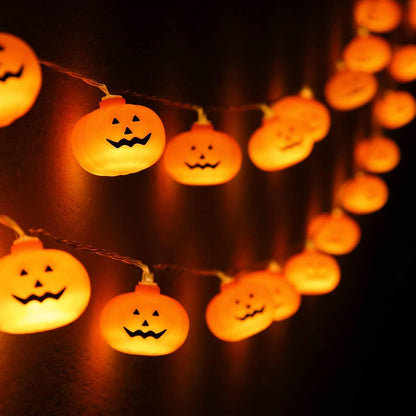 Runleo Halloween Pumpkin String Lights, 20 LED, Battery Operated 1