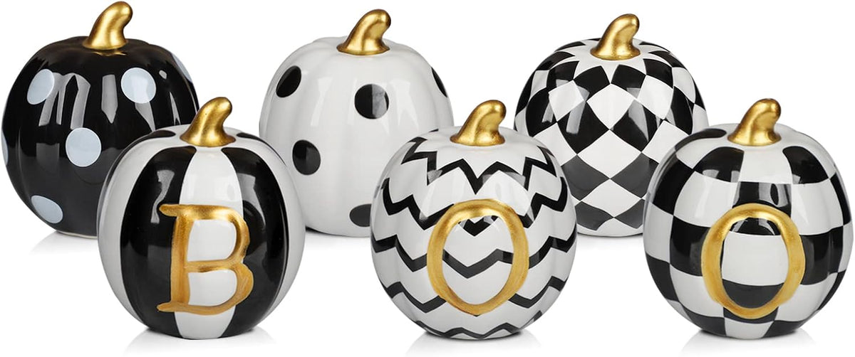 DAZONGE Set of 3 Ceramic Ghost Figurines with Witch Hats 8