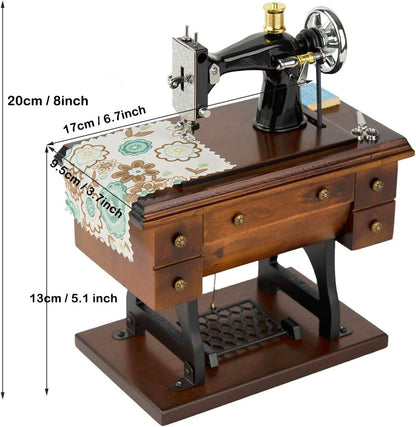 Mr.Winder Wooden Sewing Machine Music Box, Wind-Up, Plays For Elise 5