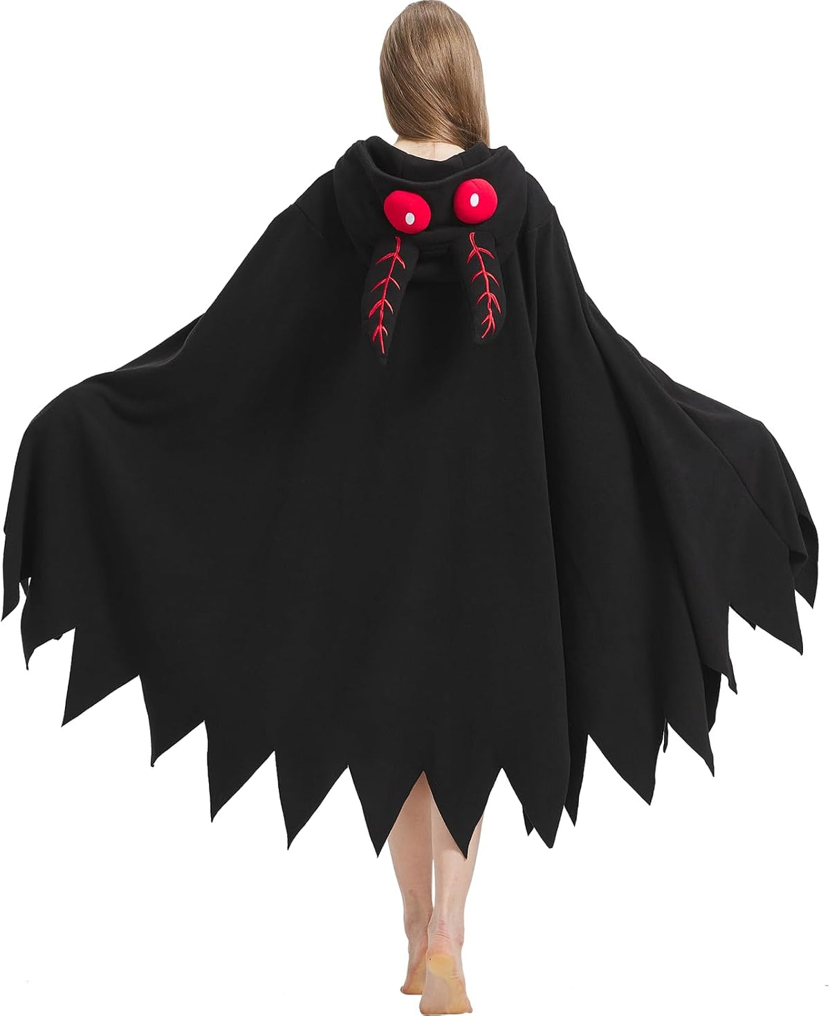 AIYOUYIYA Adult Mothman Costume, Hooded Poncho Cape for Halloween 5