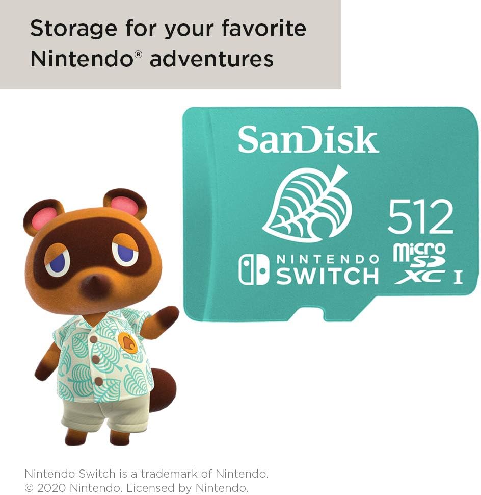 SanDisk 512GB Nintendo Switch microSD, Animal Crossing Leaf Edition 5