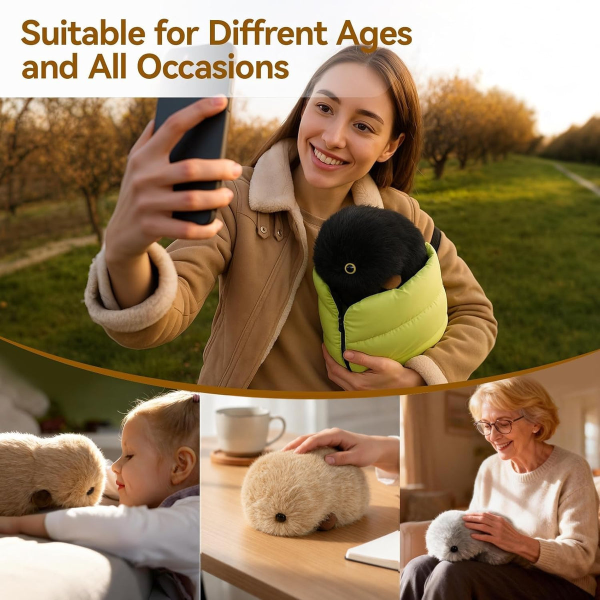 cupboo Interactive AI Plush Companion Pet: Soft Hedgehog Desk Robot 5