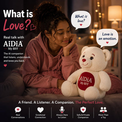 AiDiA Smart AI Companion Teddy Bear with Multilingual Voice Chat 5
