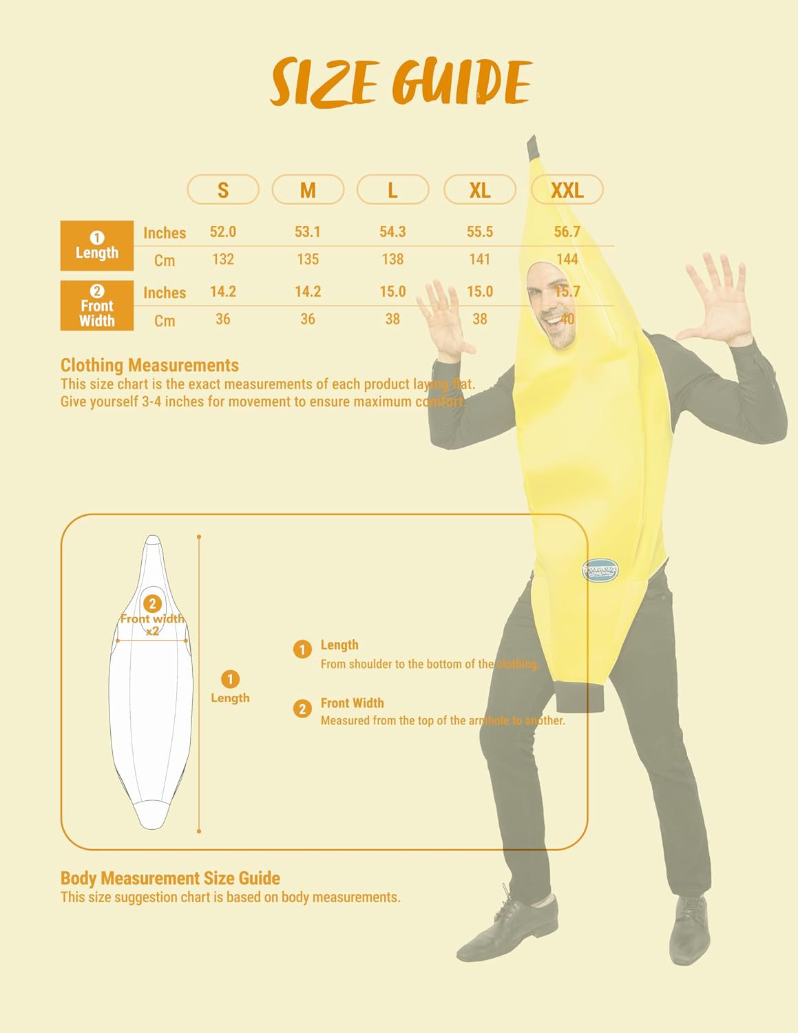 Spooktacular Creations Adult Banana Costume, Deluxe Set 5