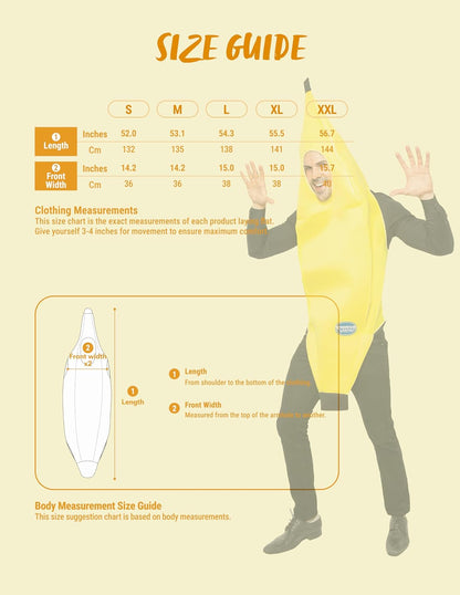 Spooktacular Creations Adult Banana Costume, Deluxe Set 5