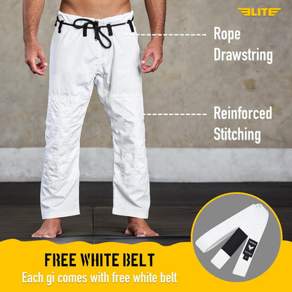 Elite Sports BJJ Gi for Men, IBJJF Kimono, Preshrunk, Free Belt 4