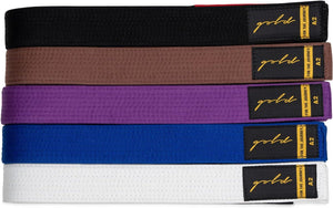 Gold BJJ Jiu Jitsu Belt with Rank Bar, IBJJF Competition Approved 1