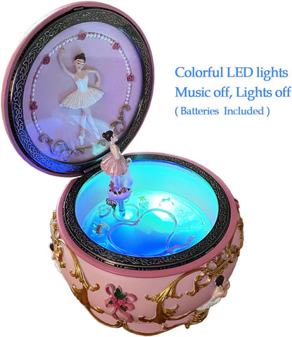 Briskfeel Ballerina Music Box Jewelry Box with LED Lights, Swan Lake 2