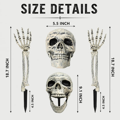AISENO Realistic Skeleton Groundbreaker Stakes, 3-Piece Outdoor Set 6